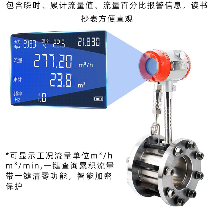 大口径涡街流量计液晶显示图